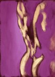 Nu masculin violet et or-Acrylique sur contrecolle